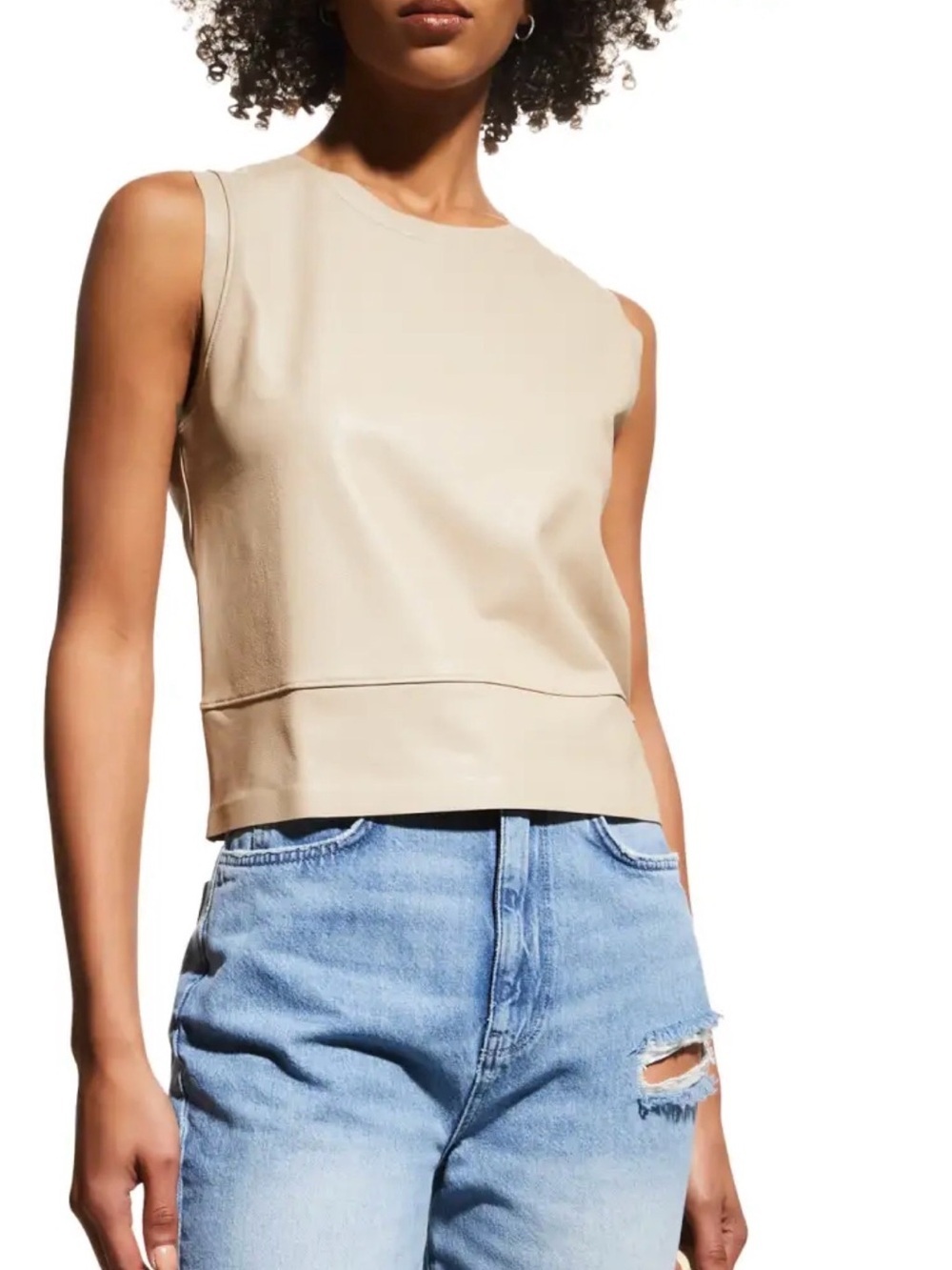 Commando Faux-Leather Crop Muscle Top